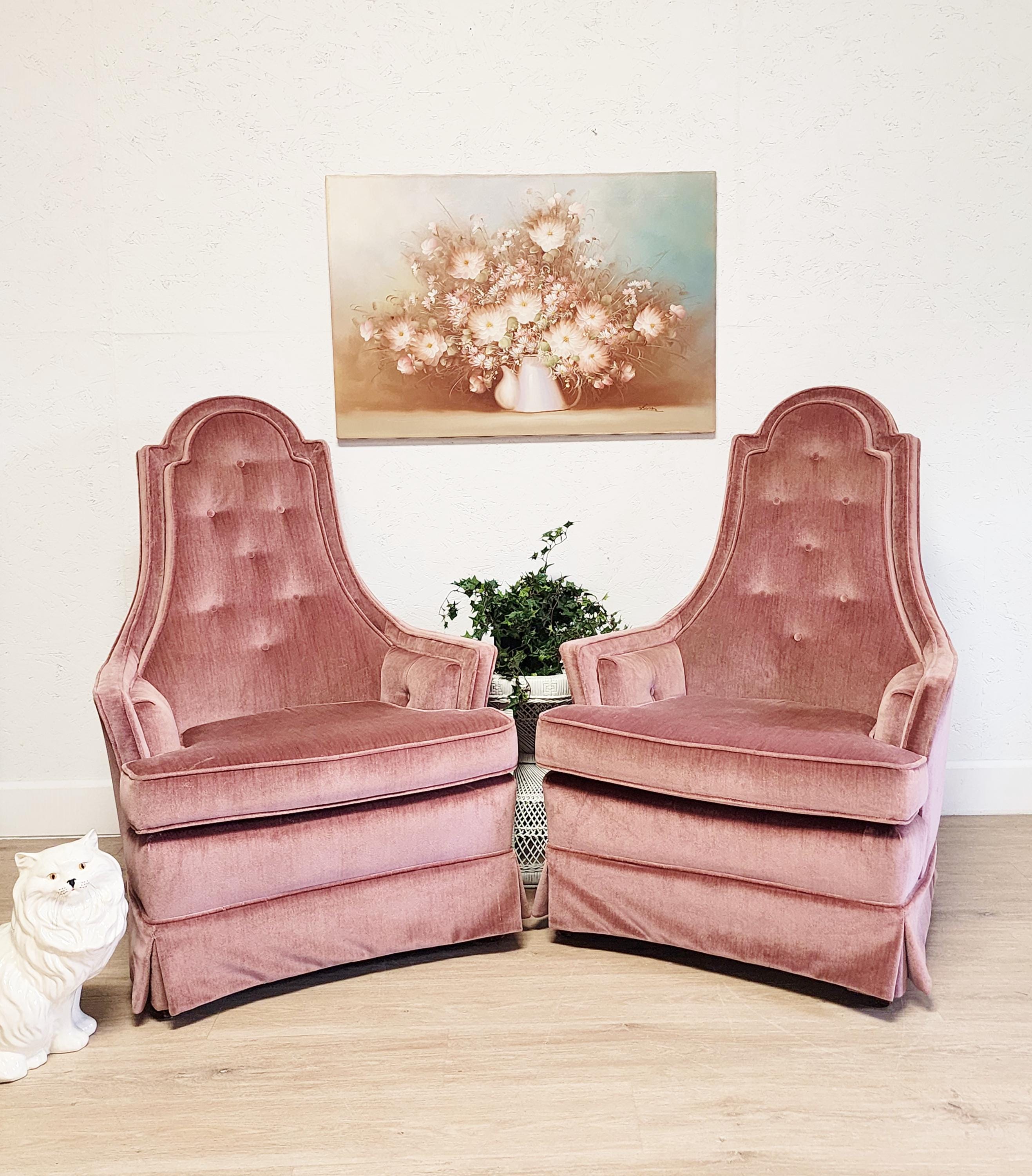 Vintage Pink Tufted Chair