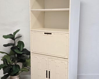 Drexel Omega Kensington Faux Bamboo Bar Unit-Customizable MCM Secretary-Vintage Drexel Furniture