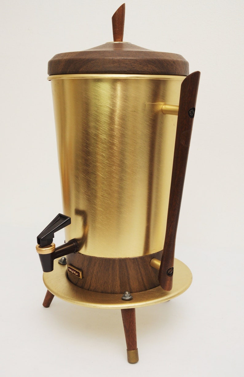 Atomic Tricolator Coffee Urn PercolatorBronze Walnut MCM Danish Style