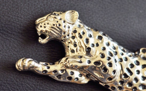Silver Leaping Leopard Cheetah Belt Buckle-Retro 9