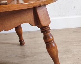 Ethan Allen Rotating End Table-two Tier Heirloom Maple Vintage