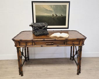 Faux Bamboo Writing Desk-Hooker Seven Seas Floatable Computer Keyboard Console Desk