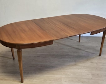 MCM Cherry Oval Long Dining Table-Vintage Wood 3 Leaf Oval Table-Nice!