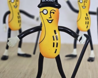 Vintage Mr. Peanut Planters Bendable Figure-1991 Russ 6 Inch Bendy Poseable Mr. Peanut