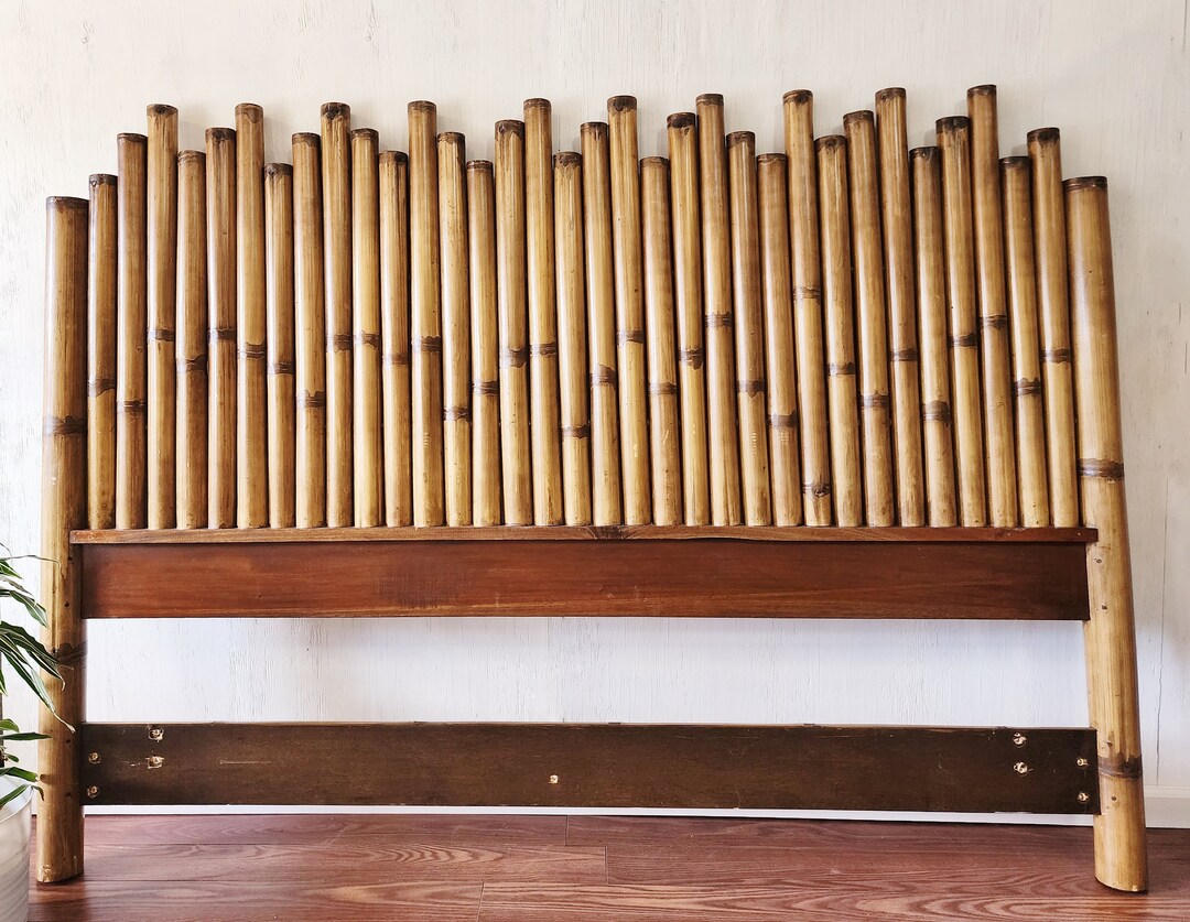 Vintage KING BAMBOO Headboardtiki Island Coastal REAL Bamboo Etsy