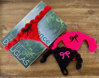 Book Thong Bookmark, Bookmark, Spicy Bookmark, Smut, Bookish, Book Lover, Book Gift, Fun Gift, Reading, Crochet Bookmark, Book Accessories