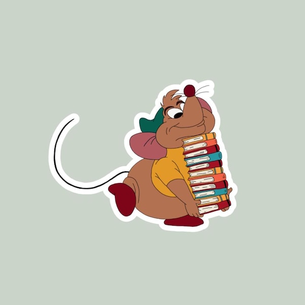 Gus Gus Waterproof Vinyl Sticker, Book Lover Gift
