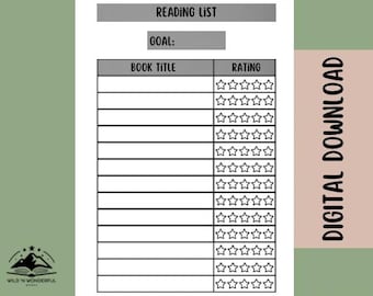 Lista de lectura: Diario de reseñas de libros (Descarga digital en PDF)