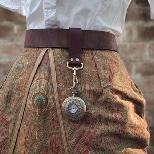 Pocket Watch and Real Leather Fob, Ideal for Steampunk, Cosplay, LARP, DnD and general costuming