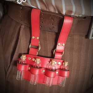 Leather belt hanger with bottles. image 4