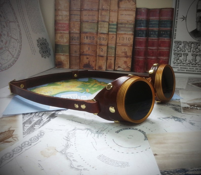 Steampunk goggles, vintage goggles, victorian goggles, aviator goggles, steampunk glasses, engineer goggles, cosplay goggles image 1