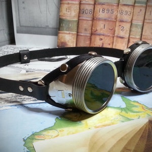 Goggles, Real leather with a choice of colours and lenses, ideal for Steampunk, Cosplay, LARP