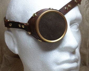Leather Monocle made with real leather, choice of colours ideal for Steampunk, LARP, Cosplay