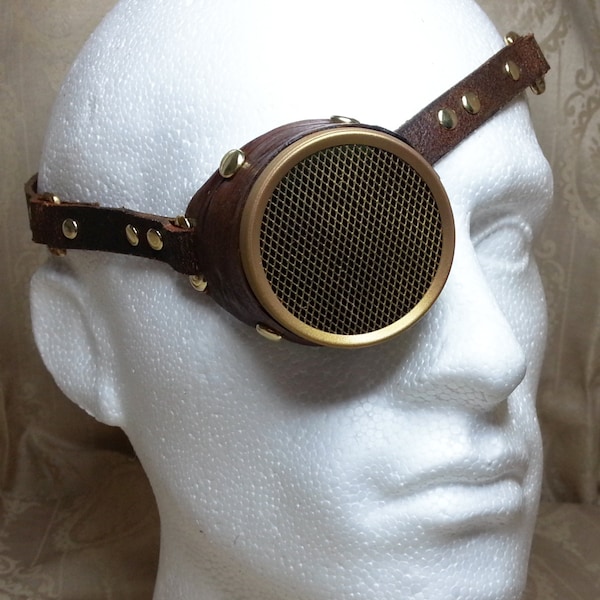 Leather Monocle made with real leather, choice of colours ideal for Steampunk, LARP, Cosplay