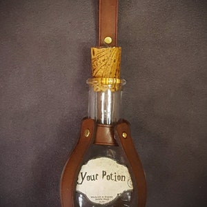 Custom Personalised Potion Bottle Belt Hanger, Witch, Wizards Steampunk, magic potion. LARP, Cosplay, Costume, Costume accessory, RPG, spell image 2