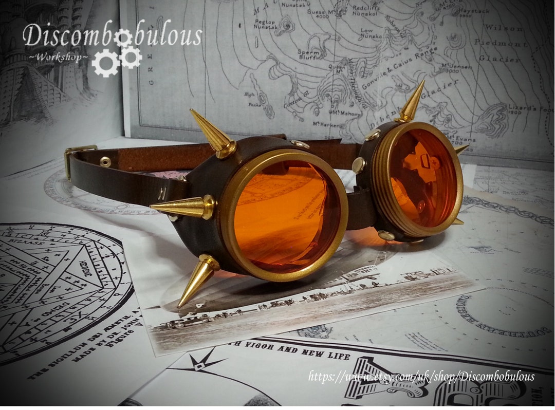 Jalzdieod Handmade Steampunk Goggles – Full Grain Leather Adjustable Retro Design For Cosplay, Conventions, & Steampunk Fashion