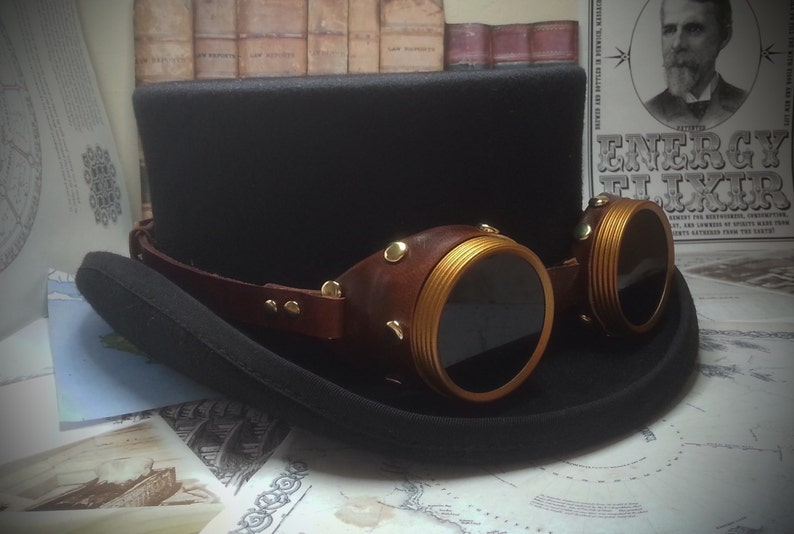 Steampunk goggles, vintage goggles, victorian goggles, aviator goggles, steampunk glasses, engineer goggles, cosplay goggles image 3