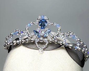 バレエ用のライトブルーとシルバーのティアラ - 海賊、青い鳥