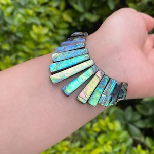 Set med naturliga abalone-snäckskalspärlor, skimrande pärlemorelement för halsband, gör-det-själv-smycken, bohemisk stil, pärlor i havsdesign