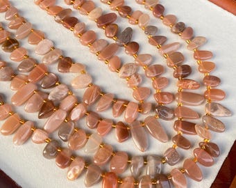 Natural moonstone beads for DIY jewelry making, boho healing crystal mix for bracelets, necklaces, spiritual crafts & chakra designs