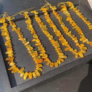 Cuentas de citrino natural para joyería DIY, perlas boho de cristal curativo, piedras chakra para pulsera y collar