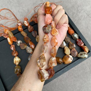 Natuurlijke Rode Agaat Ruwe Nugget Kralen 15-26 mm Gefacetteerde Carneool Edelsteen Sieraden Maken Benodigdheden 38cm