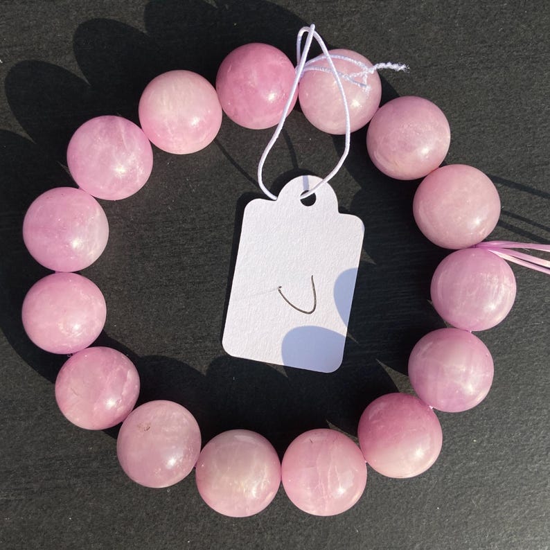 Natuurlijke lilakleurige kunziet kralen voor sieraden maken, boho DIY edelsteenkoord, helende kristallen armband ketting C