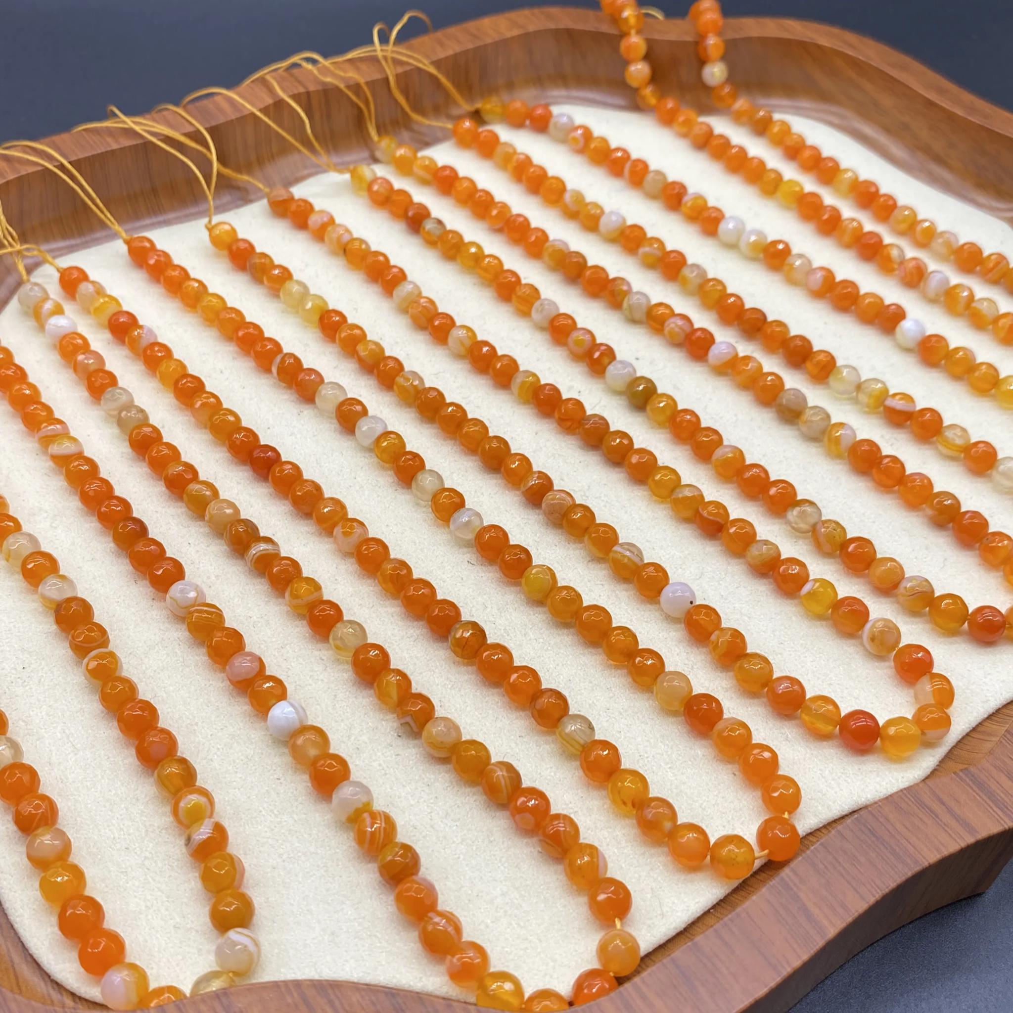 100 Cuentas De Vidrio Facetadas Checo Pulido Al Fuego Redondas De 0.157 In, Arcoíris Naranja Cristal