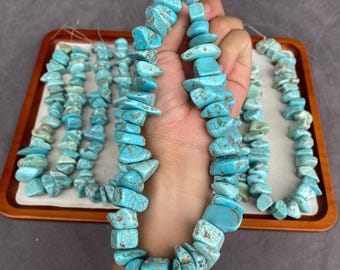 Turquoise Natural Gemstone Barrel Beads Bracelet DIY Jewelry Designer Style Rich Mineral Texture