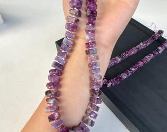 Natural Lepidolite Gemstone Beads for DIY Jewelry – Purple Healing Crystals for Boho Necklaces, Bracelets, Energy Crafts & Gifts