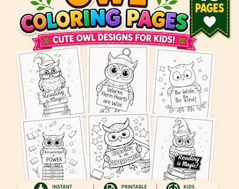 Printable Owl Coloring Pages for Kids, Activity Sheet (15 PDF)
