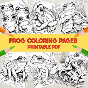 Cute Frog Coloring Pages for Kids, Fun Printable Activities for Children, Animal Coloring Pages, Easy Coloring Sheets