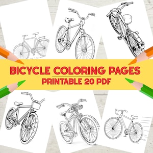 Printable Bicycle Coloring Pages for Kids, Fun Bike Coloring Sheets, Digital Download, Kids Activity Pages, Bicycle Coloring Book PDF