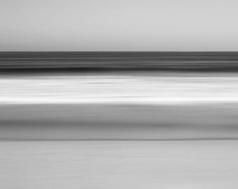 Abstract Beach Photography, Seascape, Ocean Art, long-exposure, black and white, limited edition fine art print, large print, Pelagic