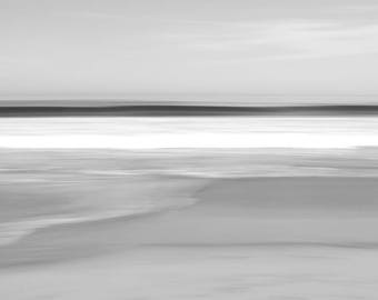 Abstract fine art photography, Black and white photography, large limited edition print, seascape, long-exposure, beach art, Wavelet