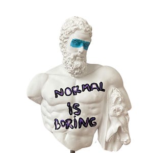 Pop Art Hercules Statue: 13-inch Resin Sculpture on Iron Base