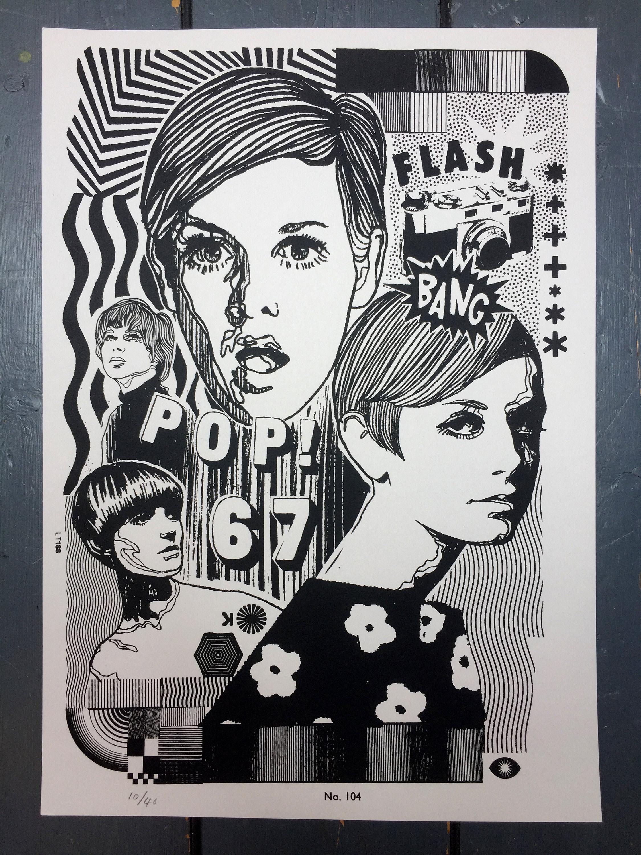 Flash Bang Pop 67! Screen Print - Pop Art Print - Swinging Sixties
