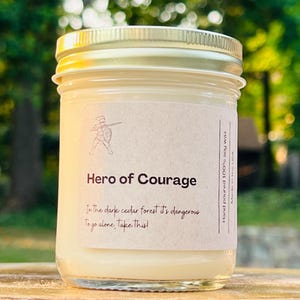 Hero of Courage. This candle is inspired by the Legend of Zelda video game series.