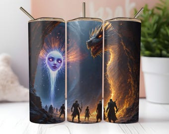 Fantasy Game Master Tumbler Wrap für 20 oz Sublimationsbecher PNG