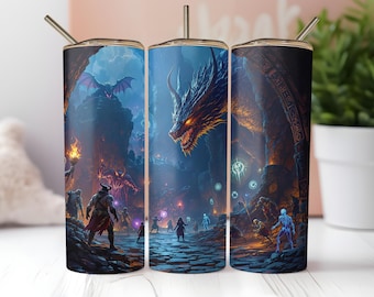 Fantasy Game Master Tumbler Wrap für 20 oz Sublimationsbecher PNG