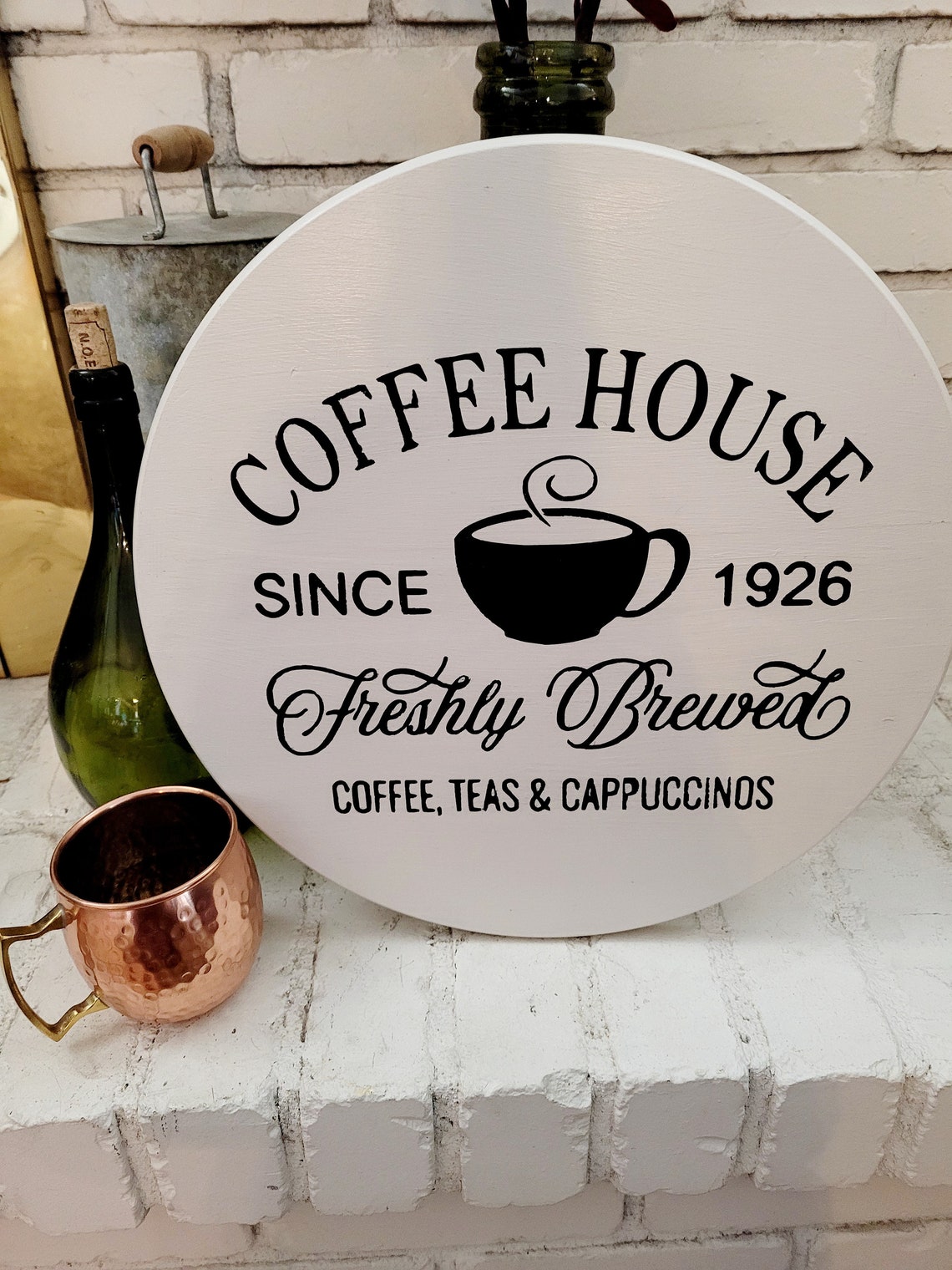 Farmhouse Lazy Susan Coffee Station French Country Decor Etsy