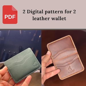 2 Pattern in One Download, Leather Wallet PDf,  Wallet Pattern PDF, PDF Wallet Pattern, wallet pattern, Card wallet template, Bifold pattern