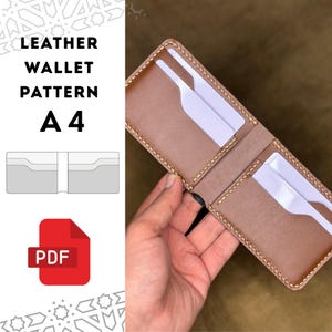 Mönster med bifold läderplånbok, minimalistisk design för läder,