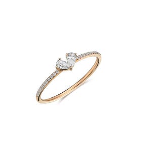 14K Solid Gold Herz Ring: Minimalistischer Stapeln Versprechen Ring