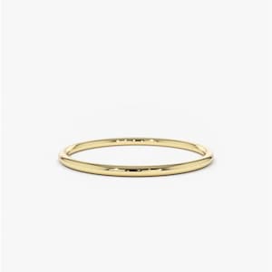 Gold Ring / 14K Solid Gold Round Wedding Band / 1.2 MM Yellow Gold Ring / Dainty Stacking Ring / Simple Delicate Ring / Thin wedding band