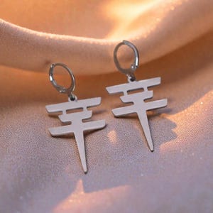 Tokio Hotel symbool oorbellen, roestvrijstalen oorbel met bandlogo, unisex muziekfan sieraad cadeau