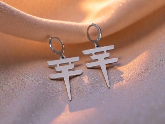 Tokio Hotel Symbol Stainless Steel Earrings, Rock Music for Fans