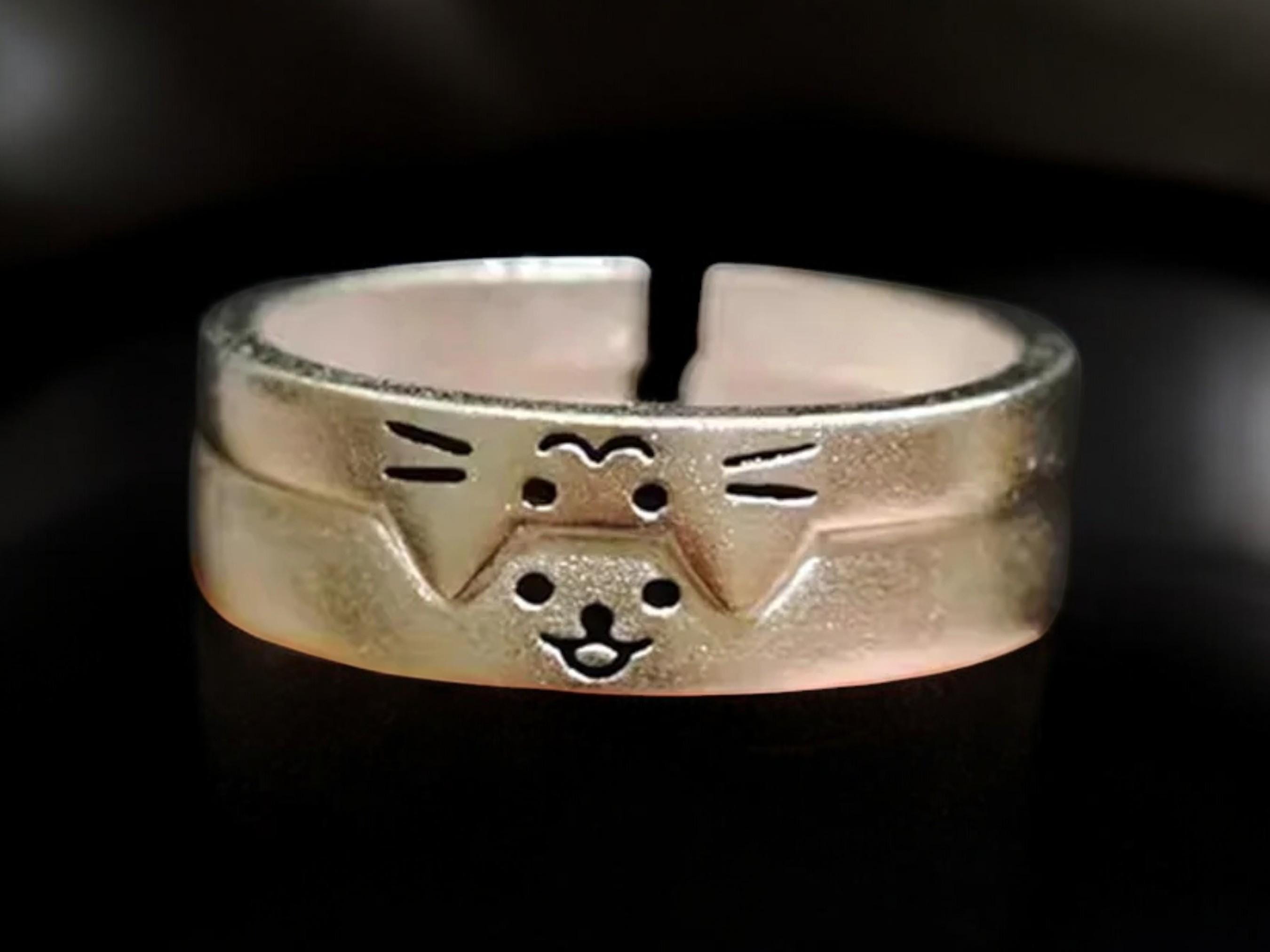 Cat & Dog Couple Ring | Animal Lovers Jewelry | Valentine’s Day Gift