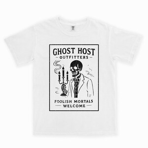 Haunted Mansion Vintage Vibe Tee, Distressed Comfort Colors T-shirt, Unisex Garment-Dyed Shirt White
