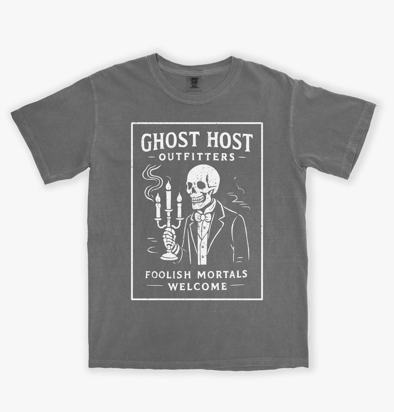 Haunted Mansion Vintage Vibe Tee, Distressed Comfort Colors T-shirt, Unisex Garment-Dyed Shirt Pepper